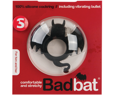 Shots BadBat Silicone Vibrating Ring - Flexible, Juodas, Baterija Powered