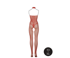 Shots Le Desir Lace &amp; Fishnet Bodystocking Halter One Size Juodas