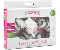 ShotsToys Erotiniai su antrankiai su kailiu bdsm bondage zebra