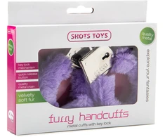 ShotsToys Erotiniai su antrankiai su kailiu bdsm bondage violetine