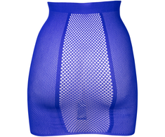 Shots Leg Avenue High-Waist Fishnet Skirt Mėlyna One Size - Vibrant Mesh Overlay