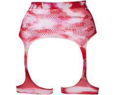 Shots Kiss Fishnet Garter Belt &amp; Deep-V Cleavage Bling Sticker One Size