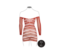 Shots Leg Avenue Long Sleeve Mesh Mini Dress Juodas One Size S-XL