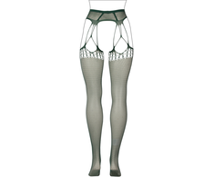 Shots Shredded Suspender Pantyhose Queen Size - Decorative Fishnet Style