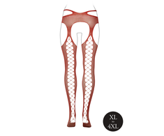 Shots Leg Avenue Queen Size Pantyhose with Strappy Waist and Criss-Cross Backseam