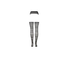 Shots Suspender Striped Pantyhose - One Size