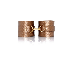 Xplay By Allure nsnovelties The Infatuation Quilted Adjustable Ankle Cuffs Gold Detail