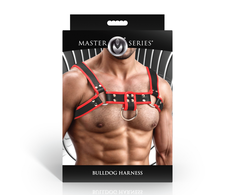 Xr Brands Sport Fucker Bulldog Harness Raudona - Adjustable Vegan Leather Chest Gear