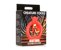 XR Brands Beast Mode Silicone Ring Raudona - Flexible Anatomical Design