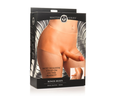 XR Brands Boner Briefs Silicone Panty-Shorts Small with Poseable Feature