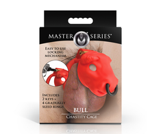 Xr Brands Bull Raudona Secure Chastity System Adjustable Plastic Cage