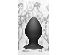 XR Brands Tom of Finland Silicone Plug with Suction Base Juodas Medium