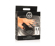 XR Brands Clawed Sensation Rings Set Stainless Steel 5 pcs Adjustable