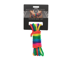 Xr Brands Blush Cuerda Arcoiris Nylon Bondage Rope 16ft Rainbow Coreless