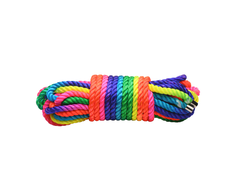 Xr Brands Cuerda Arcoiris Neon Rainbow Bondage Rope 32ft Durable Nylon 7.6mm