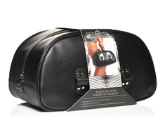 XR Brands Cuffed Travel Bag with Handcuff Handles Juodas Vegan Leather