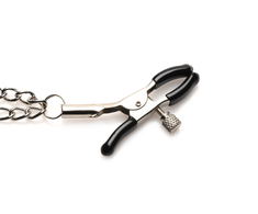 Xr Brands Daggers Adjustable Double Chain Nipple Clamps with Spiked Metal Chains