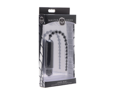 XR Brands Dark Rod Juodas Vibrating Beaded Silicone Urethral Device 24cm
