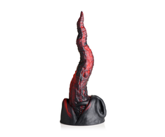 XR Brands Dragon Tongue Silicone Fantasy Toy Raudona/Juodas 24cm Harness-Compatible