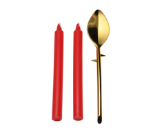 Xr Brands Drip Sensation Wax Candle Set with Zinc Alloy Spatula, Unscented, 8.2in