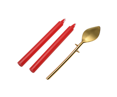 Xr Brands Drip Sensation Wax Candle Set with Zinc Alloy Spatula, Unscented, 8.2in