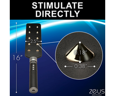 Xr Brands E-Stim Spiked Paddle Juodas - Electro Conductive Impact Tool, PU Leather