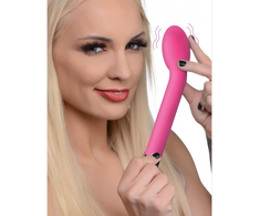 Rožinė XR Brands Inmi Curved Vibrator 10-Mode Silicone Rožinė Compact Model