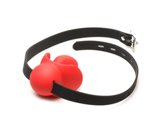 XR Brands Gag Order Silicone Ball Mouthguard Raudona Adjustable Strap 3.8”