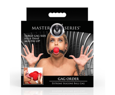 XR Brands Gag Order Silicone Ball Mouthguard Raudona Adjustable Strap 3.8”