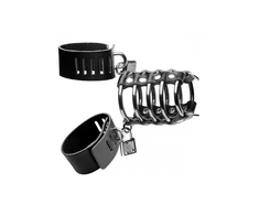 XR Brands Gates of Hell Adjustable Chastity System with Leather Straps