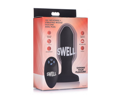 XR Brands Inflatable Silicone Plug with Remote Control, Juodas, Medium