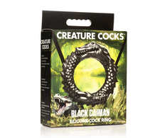 XR Brands Juodas Caiman Silicone Intimate Ring Juodas Stretchy Design