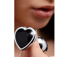 Xr Brands Juodas Heart Aluminum Intimate Plug Small - Lightweight, Nickel-Free, Juodas