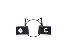 XR Brands Kinky Kitty Slim PU Leather Choker Juodas Adjustable Ring