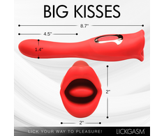 Xr Brands Kiss and Tell Pro Dual-Ended Vibrator Raudona - Flexible Silicone, Atsparus vandeniui