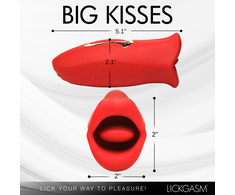 Xr Brands Kiss and Tell Silicone Vibrating Clitoral Stimulator Raudona IPX6 USB