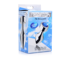 Xr Brands Mėlyna Satisfyer Mėlyna Gemstone Aluminum Intimate Plug Medium Weighted Base