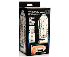 Xr Brands Milker Transparent TPE Intimate Device with Support Strap, Universal Fit