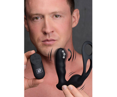 XR Brands P-Strap Prostate Massager &amp; Vibrating Harness, 7 Modes, Juodas