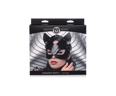 XR Brands Naughty Kitty Vegan Cat Mask Adjustable Juodas