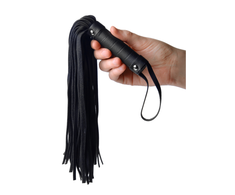 Xr Brands Pleather Pleasure Mini Flogger Juodas PU Leather Compact 34cm