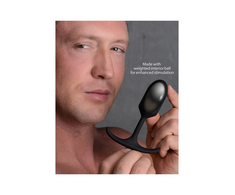XR Brands Heavy Hitter Silicone Intimate Plug Small Weighted Juodas