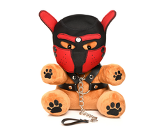 XR Brands Pup Bear Plush Toy with Neoprene Accessories 23cm