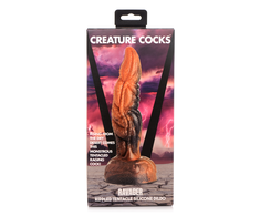 Xr Brands Oranžinis Ravager Silicone Intimate Tentacle Model - Marbled Raudona-Oranžinis, Waved Texture