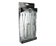 Xr Brands Reign Adjustable Tweezer-Style Nipple Clamps with Chain - Juodas Finish