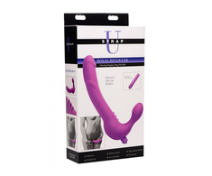 Xr Brands Royal Rider Vibrating Silicone Strapless Intimate System Juodas