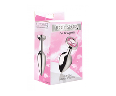 Xr Brands Booty Sparks Medium Aluminum Plug with Raudona Heart Gem