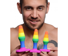 XR Brands Rainbow Silicone Anal Trainer Set - 3-Piece Graduated Plugs