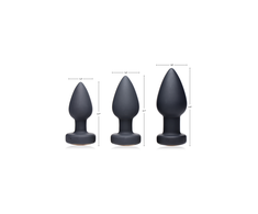 XR Brands Silicone LED Vibrating Plug Medium - Remote Control, 7 Modes