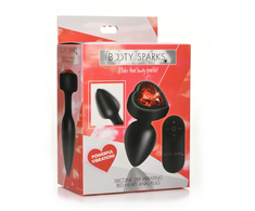 XR Brands Raudona Heart Silicone Plug with Remote Control - Small Size
